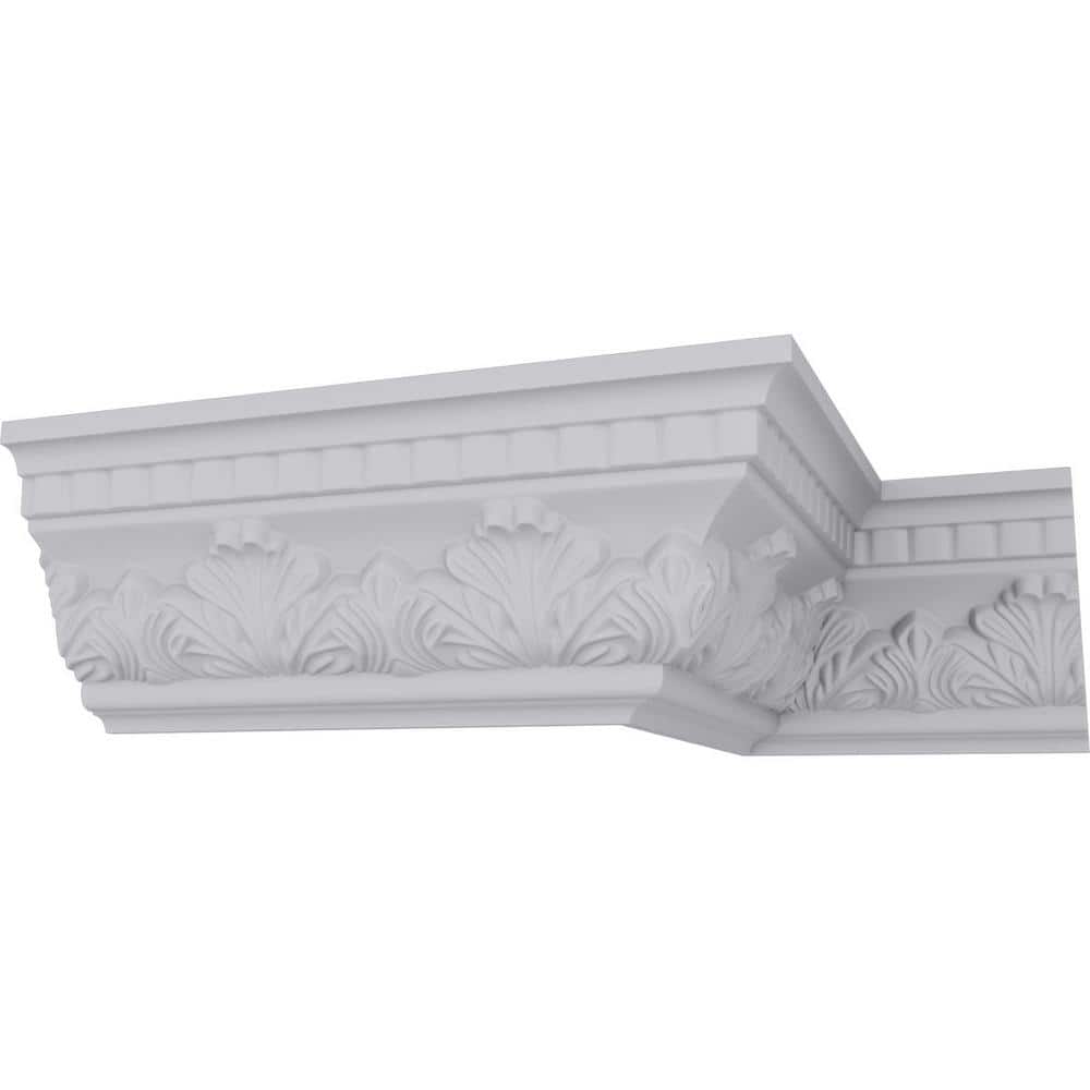 Ekena Millwork 3-1/4 in. x 4-1/2 in. x 94-1/2 in. Polyurethane Devon Crown Moulding