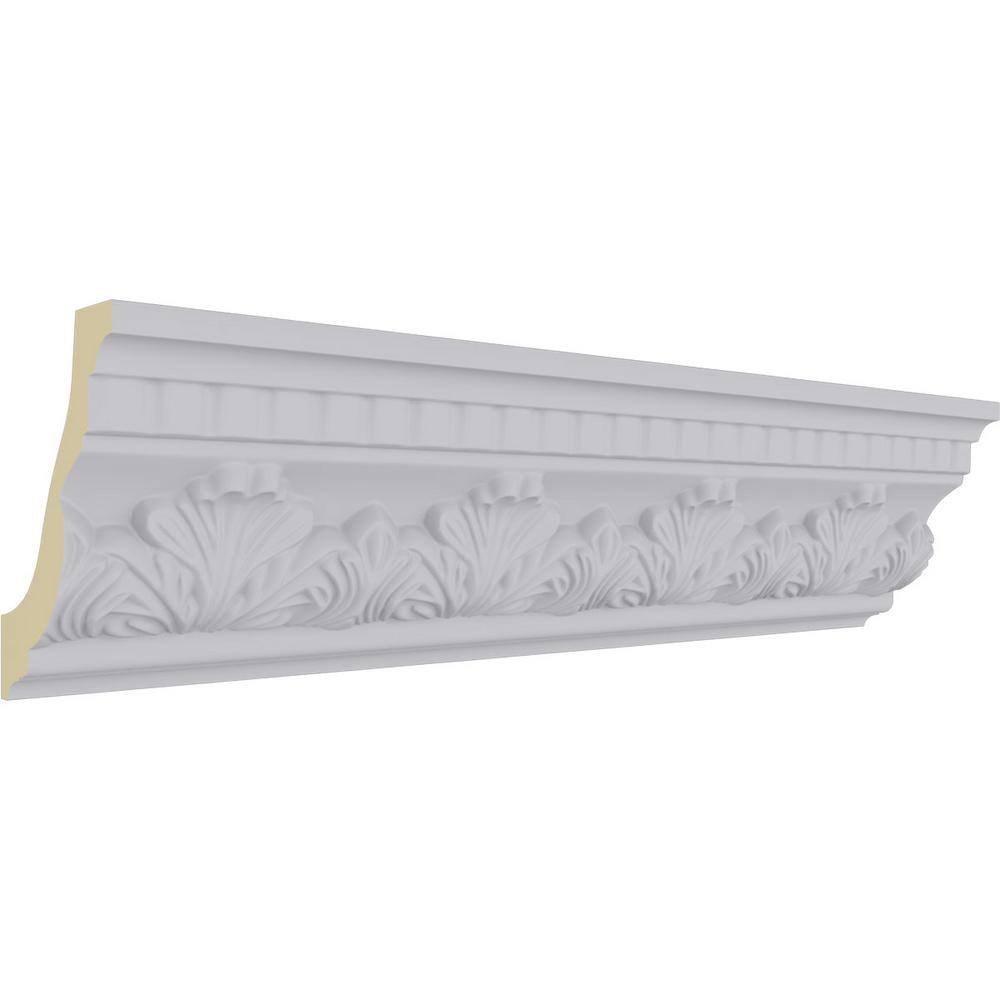 Ekena Millwork 3-1/4 in. x 4-1/2 in. x 94-1/2 in. Polyurethane Devon Crown Moulding