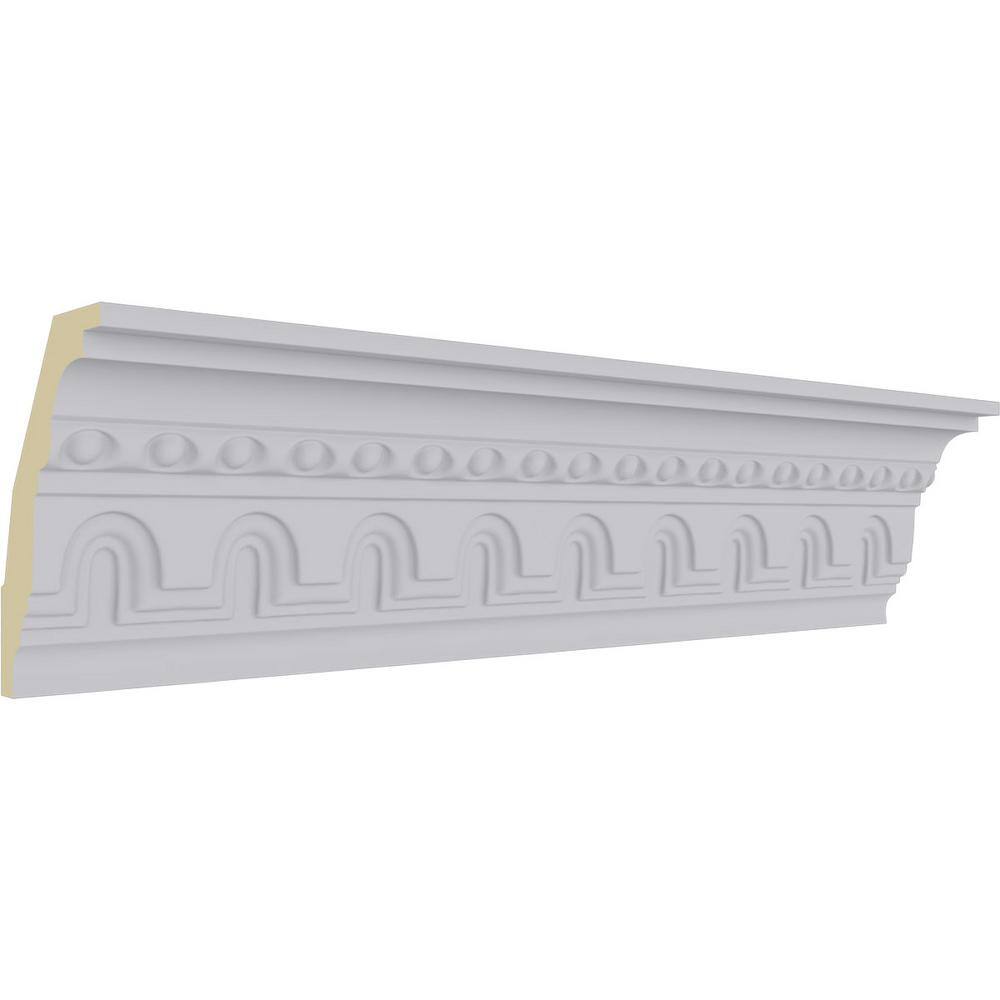Ekena Millwork 2-7/8 in. x 4-3/8 in. x 94-1/2 in. Polyurethane Heaton Crown Moulding