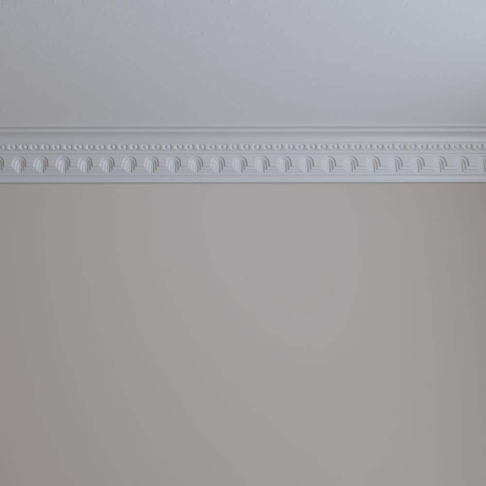 Ekena Millwork 2-7/8 in. x 4-3/8 in. x 94-1/2 in. Polyurethane Heaton Crown Moulding