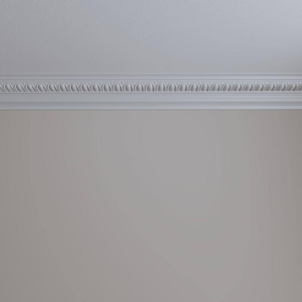 Ekena Millwork 4 in. x 3-3/4 in. x 94-1/2 in. Polyurethane Egg and Dart Crown Moulding