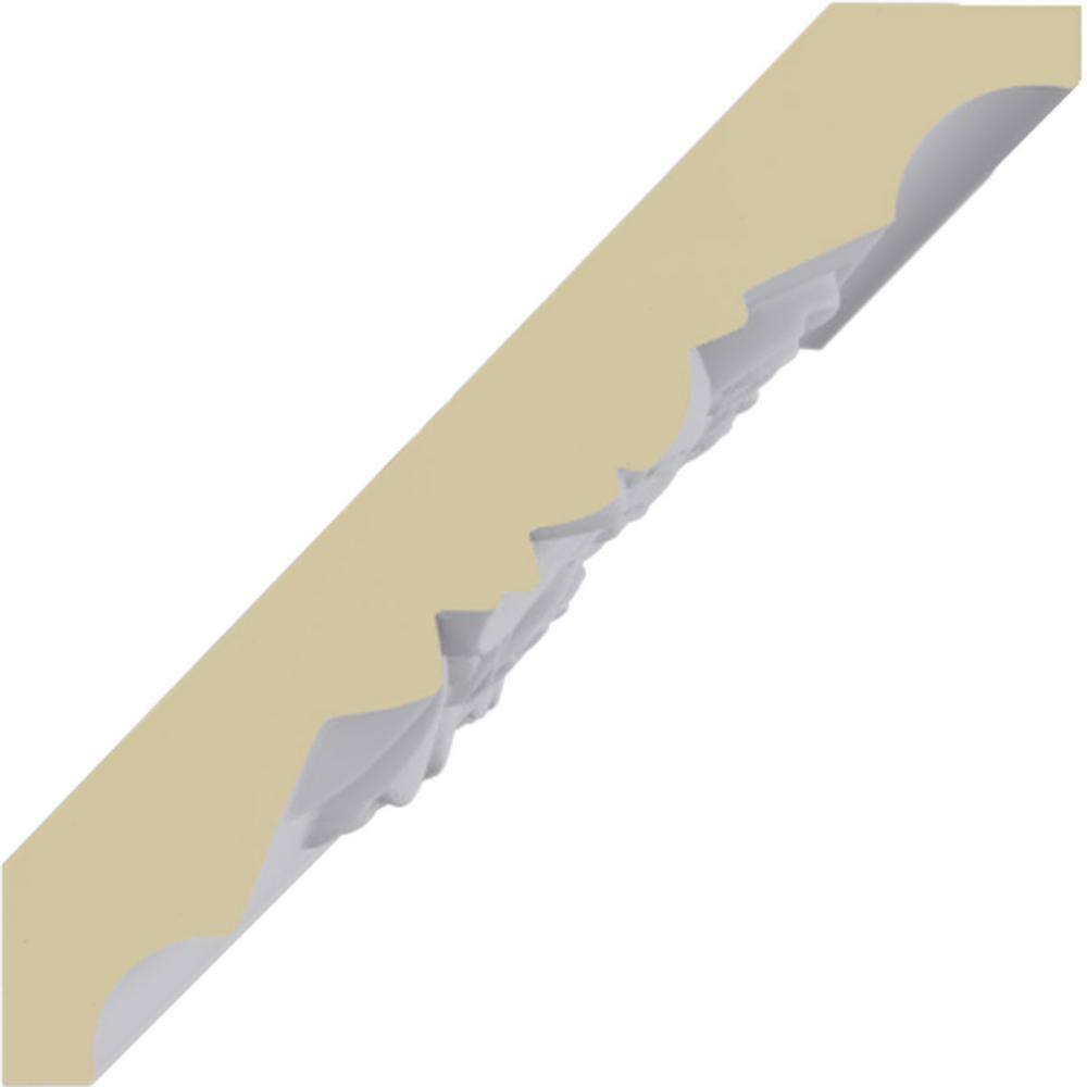 Ekena Millwork 3-7/8 in. x 3-7/8 in. x 94-1/2 in. Polyurethane Rose Crown Moulding