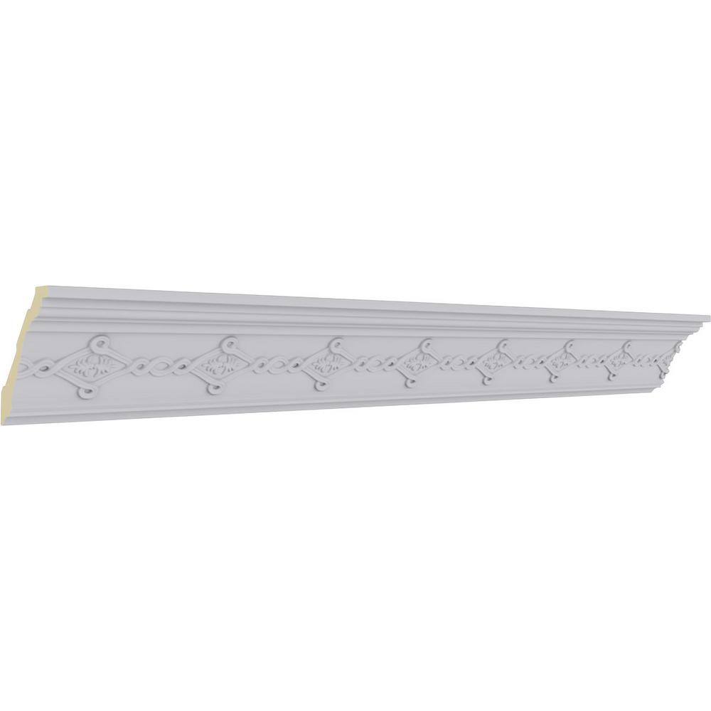 Ekena Millwork 3-5/8 in. x 4-1/8 in. x 94-1/2 in. Polyurethane Kendall Crown Moulding
