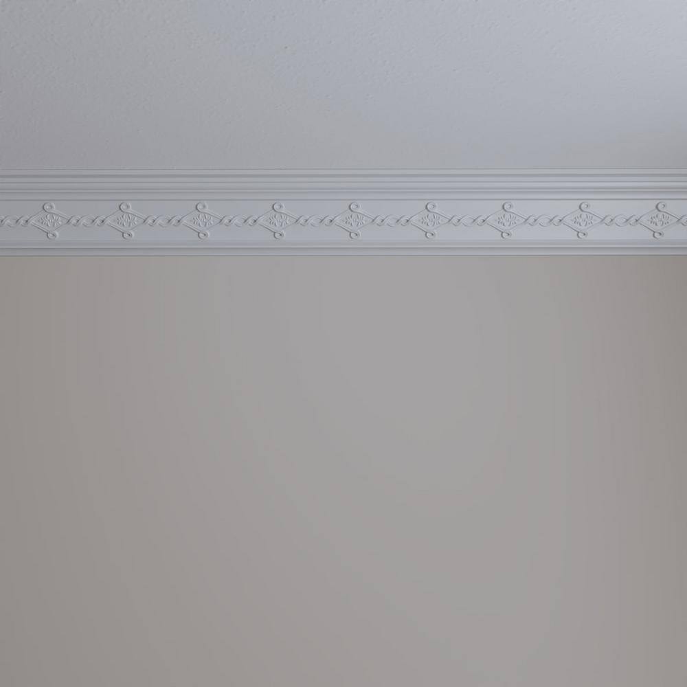 Ekena Millwork 3-5/8 in. x 4-1/8 in. x 94-1/2 in. Polyurethane Kendall Crown Moulding
