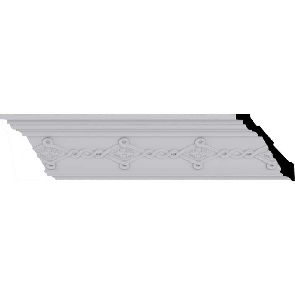 Ekena Millwork 3-5/8 in. x 4-1/8 in. x 94-1/2 in. Polyurethane Kendall Crown Moulding