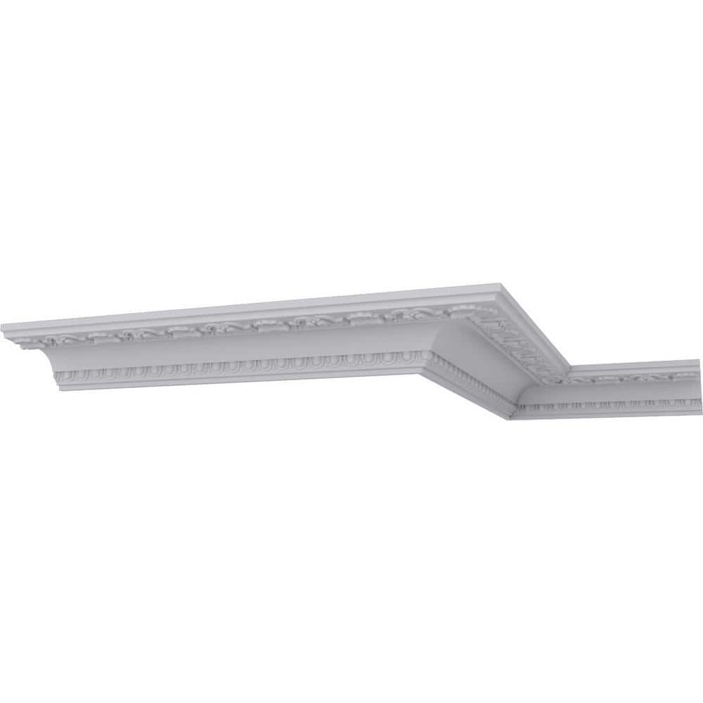 Ekena Millwork 2-3/4 in. x 5-1/8 in. x 94-1/2 in. Polyurethane Artis with Shells Crown Moulding
