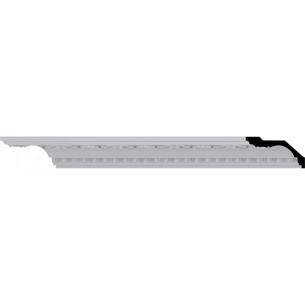 Ekena Millwork 2-3/4 in. x 5-1/8 in. x 94-1/2 in. Polyurethane Artis with Shells Crown Moulding