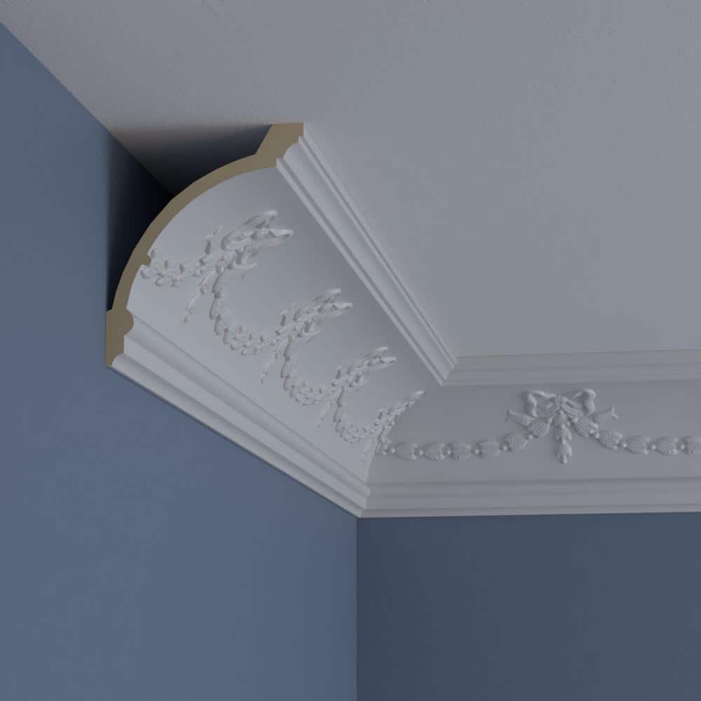 Ekena Millwork 4-3/4 in. x 5-3/4 in. x 94-1/2 in. Polyurethane Federal Crown Moulding