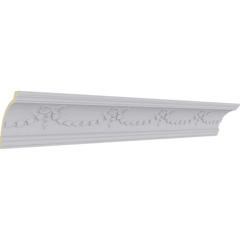 Ekena Millwork 4-3/4 in. x 5-3/4 in. x 94-1/2 in. Polyurethane Federal Crown Moulding