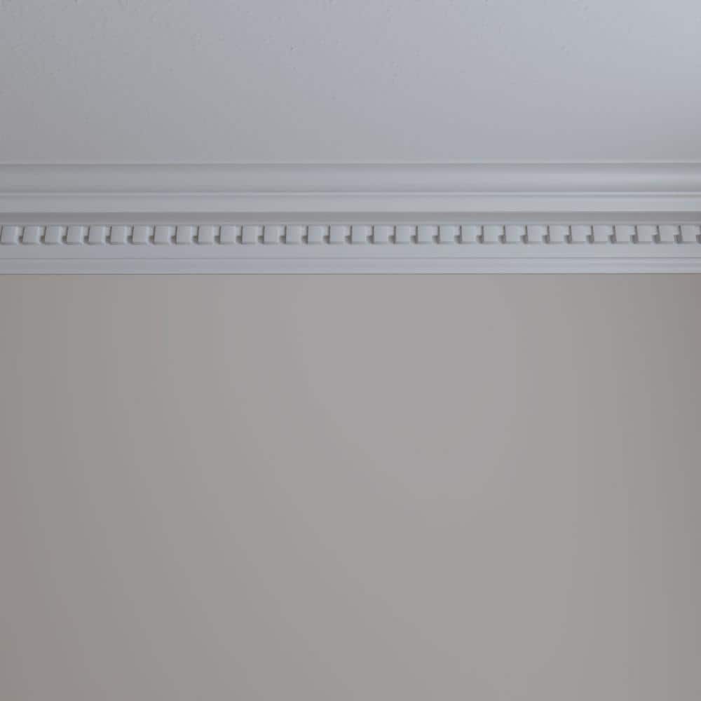 Ekena Millwork 5 in. x 5 in. x 94-1/2 in. Polyurethane Dentil Crown Moulding