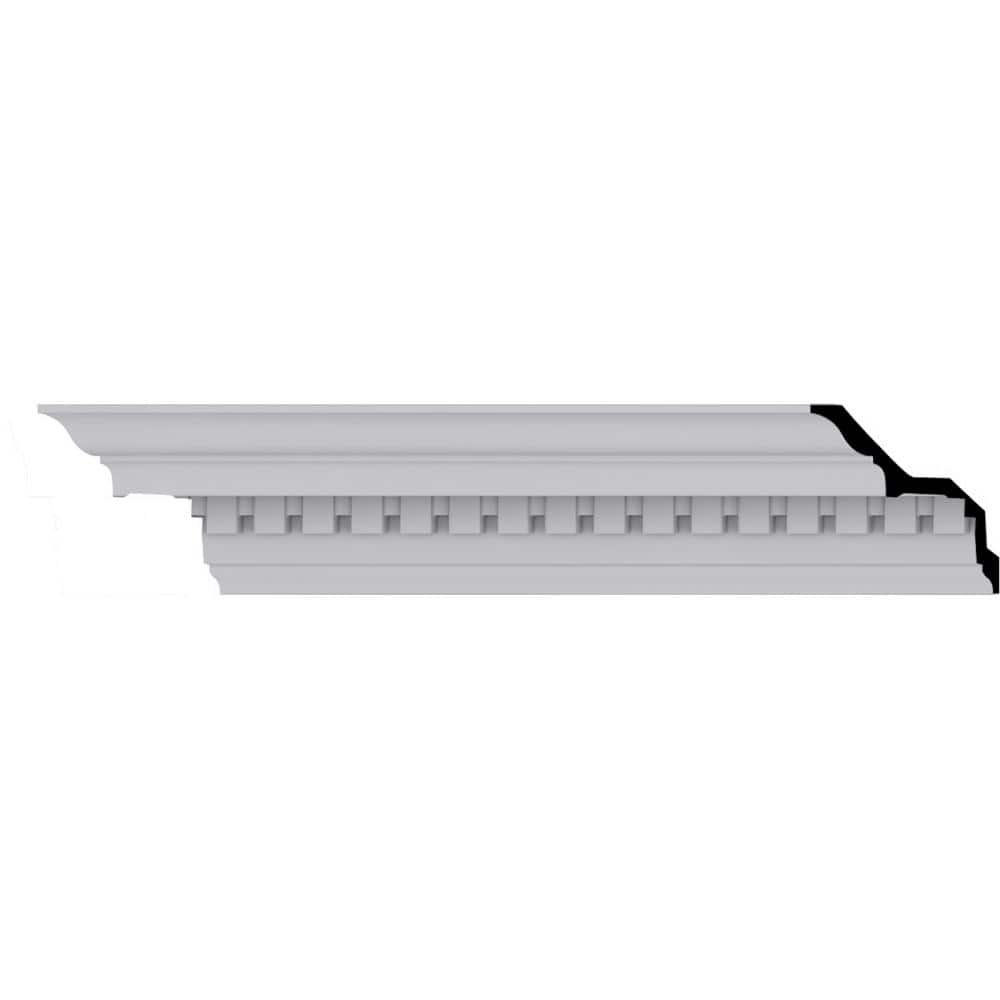 Ekena Millwork 5 in. x 5 in. x 94-1/2 in. Polyurethane Dentil Crown Moulding