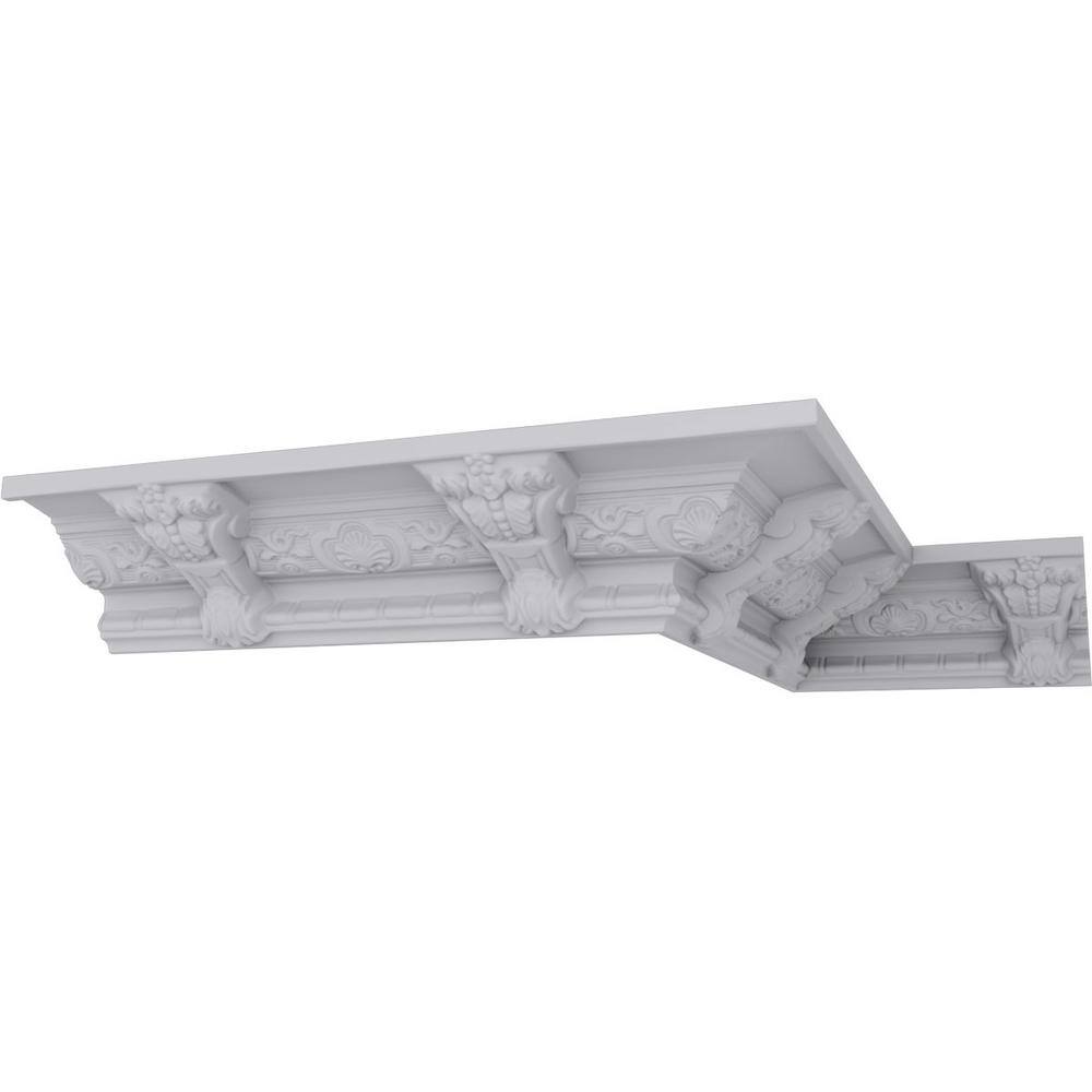 Ekena Millwork 6-1/4 in. x 5-1/4 in. x 94-1/2 in. Polyurethane Monique Crown Moulding