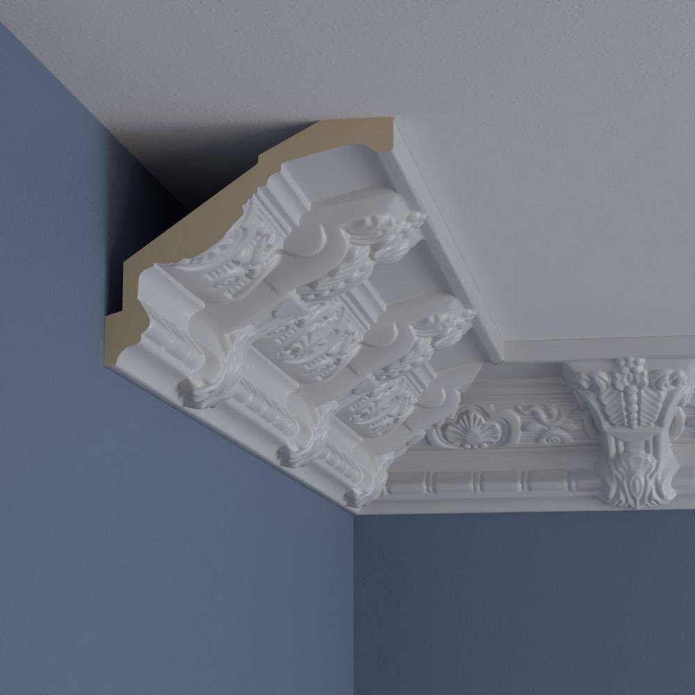 Ekena Millwork 6-1/4 in. x 5-1/4 in. x 94-1/2 in. Polyurethane Monique Crown Moulding