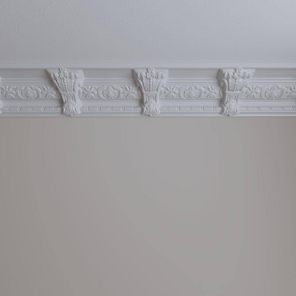 Ekena Millwork 6-1/4 in. x 5-1/4 in. x 94-1/2 in. Polyurethane Monique Crown Moulding