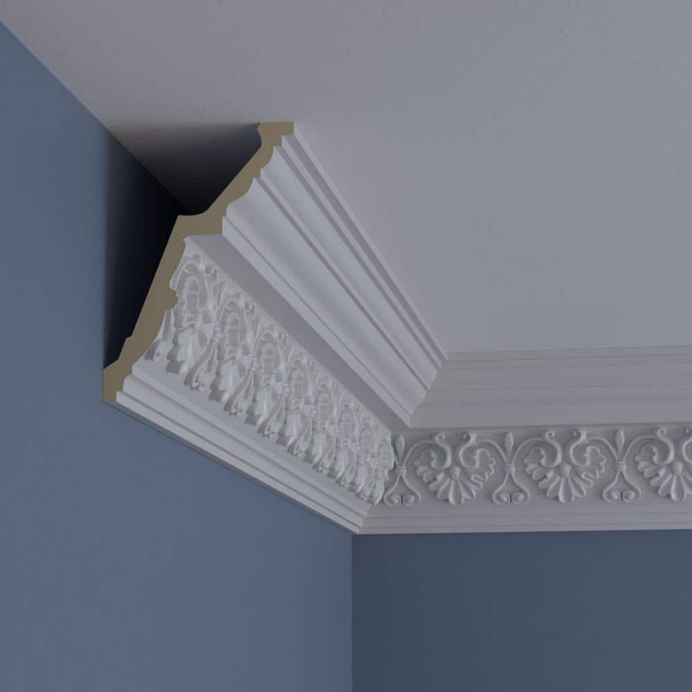 Ekena Millwork 4-1/8 in. x 6 in. x 94-1/2 in. Polyurethane Elegant Hampshire Crown Moulding