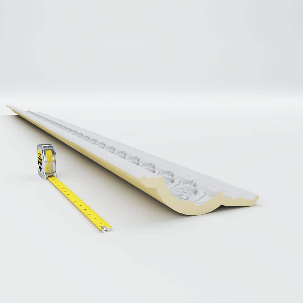 Ekena Millwork 5-1/2 in. x 7-3/4 in. x 94-1/2 in. Polyurethane Odessa Leaf Dentil Crown Moulding
