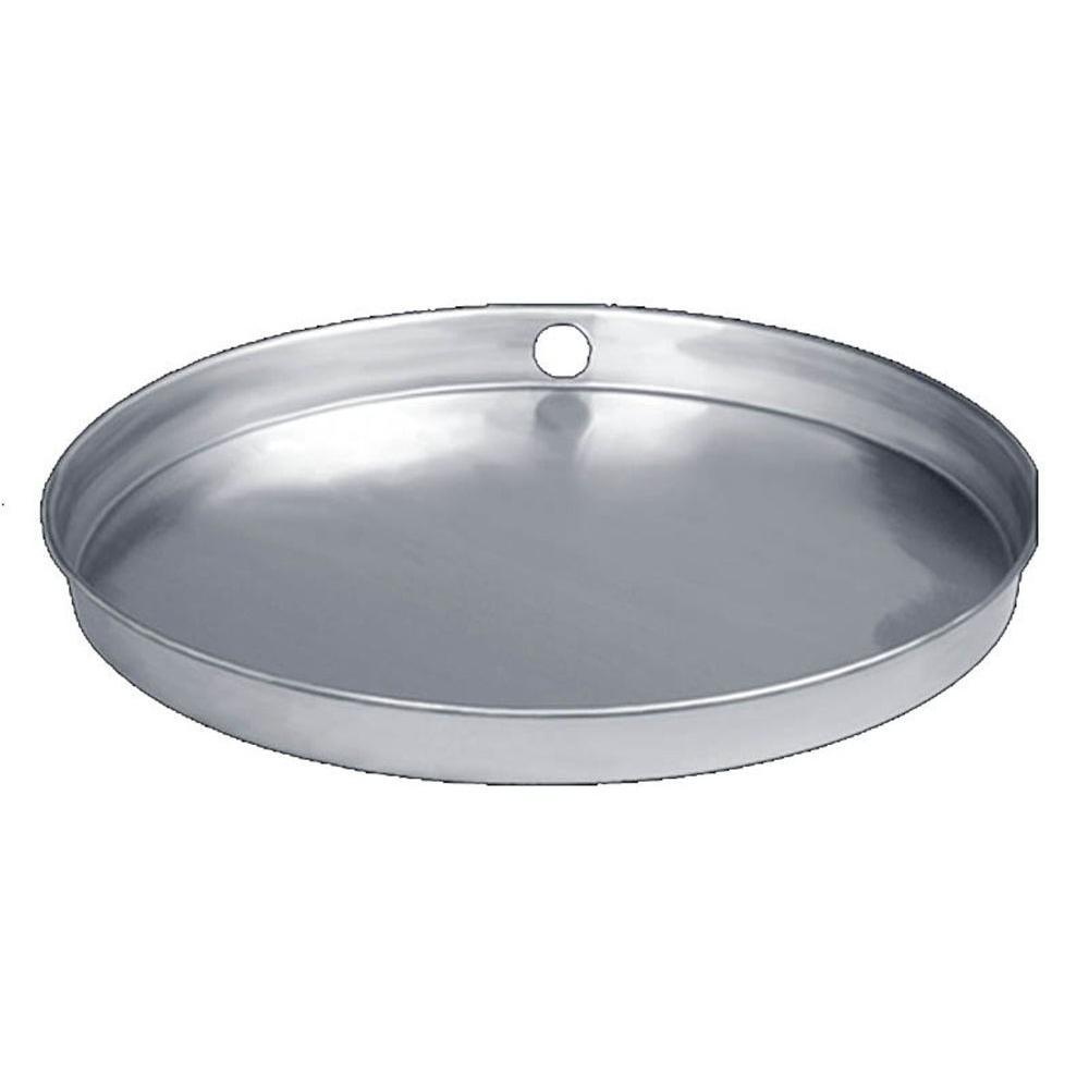 24 in. Aluminum Water Heater Pan with PVC Drain Connection (Case of 10) - Super Arbor