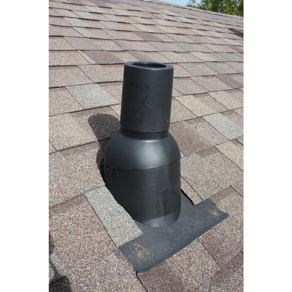 4 in. Inside Diameter Black New Construction or Reroof Thermoplastic Vent Pipe Roof Flashing - Super Arbor