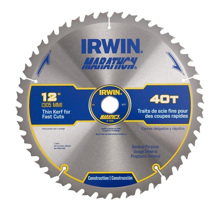 IRWIN Marathon 12-in 40-Tooth Carbide Miter/Table Saw Blade