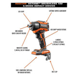 18-Volt OCTANE Brushless Cordless 6-Mode 1/4 in. Impact Driver (Tool Only)