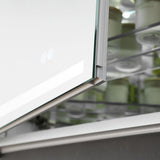 Spazio 30 in. W x 36 in. H Recessed or Surface Mount Medicine Cabinet with LED Lighting and Mirror Defogger - Super Arbor