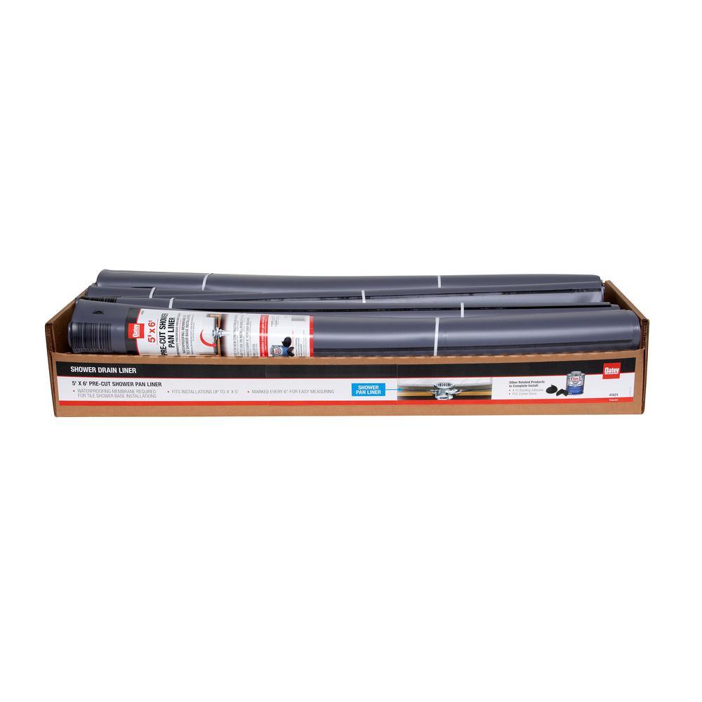 5 ft. x 6 ft. Gray PVC Shower Pan Liner Roll - Super Arbor