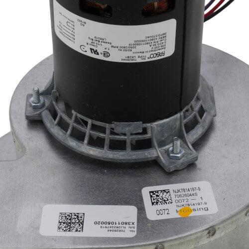 Trane FAN04216 inducer motor - side view (Voltage: 208/230V; Horse Power: 1/15)
