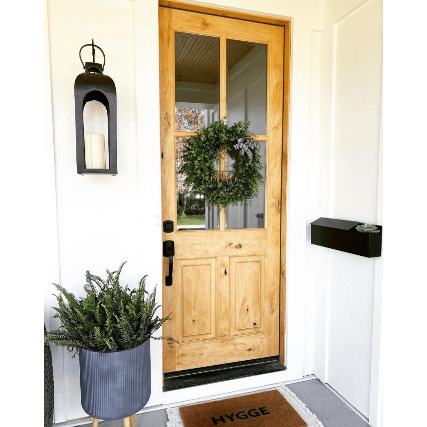 Krosswood Doors 36 in. x 80 in. Rustic Knotty Alder 4-Lite Clear Glass 2-Panel Unfinished Wood Front Door Slab