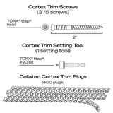 FastenMaster Collated Cortex Hidden Fastening System for Veranda Trim – 2 inch Cortex screws and plugs – Smooth (250 LF)
