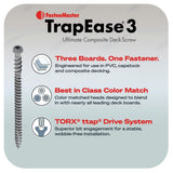 FastenMaster TrapEase 3 Deck Screws for Trex Select Decking – 2-1/2 inch color matched deck screws – Pebble (75 Pack)