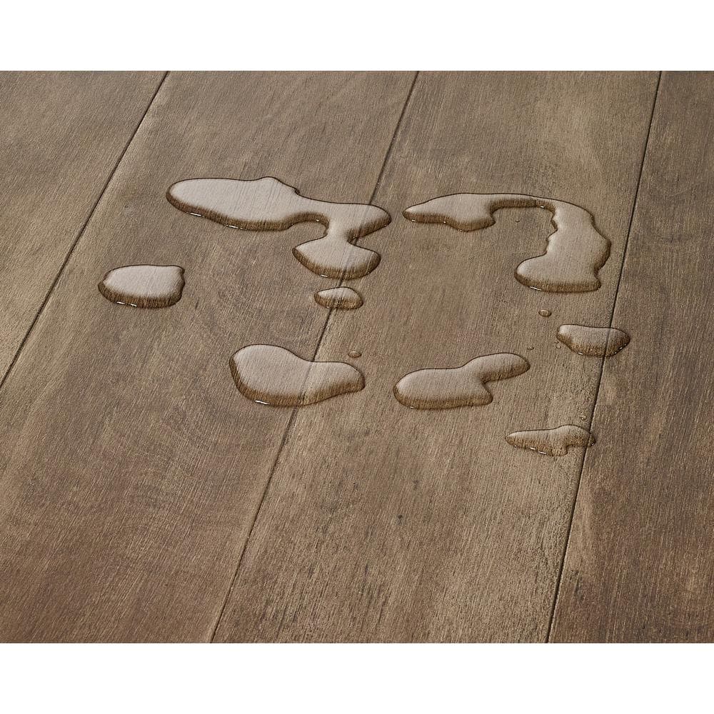 Sure+ Fawn Brown Birch Birch 1/4 in. T x 6.5 in. W Click Lock Wire Brushed Engineered Hardwood Flooring (21.7 sq.ft./case)