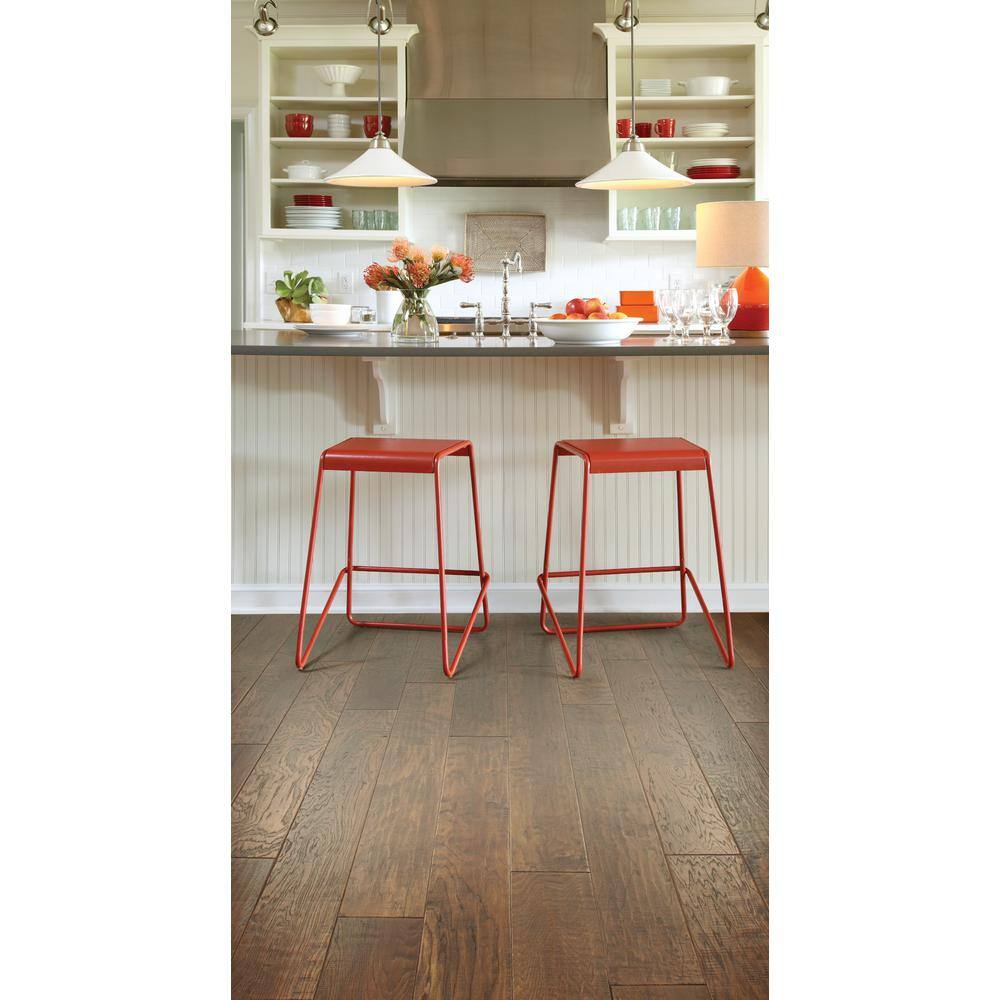 Shaw Canyon Fawn Hickory 3/8 In. T X 6.3 in. W Tongue and Groove Scraped Engineered Hardwood Flooring (30.48 sq.ft./case)