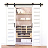36 in. x 84 in. Louver/Louver White PVC Composite Split Barn Door - Super Arbor
