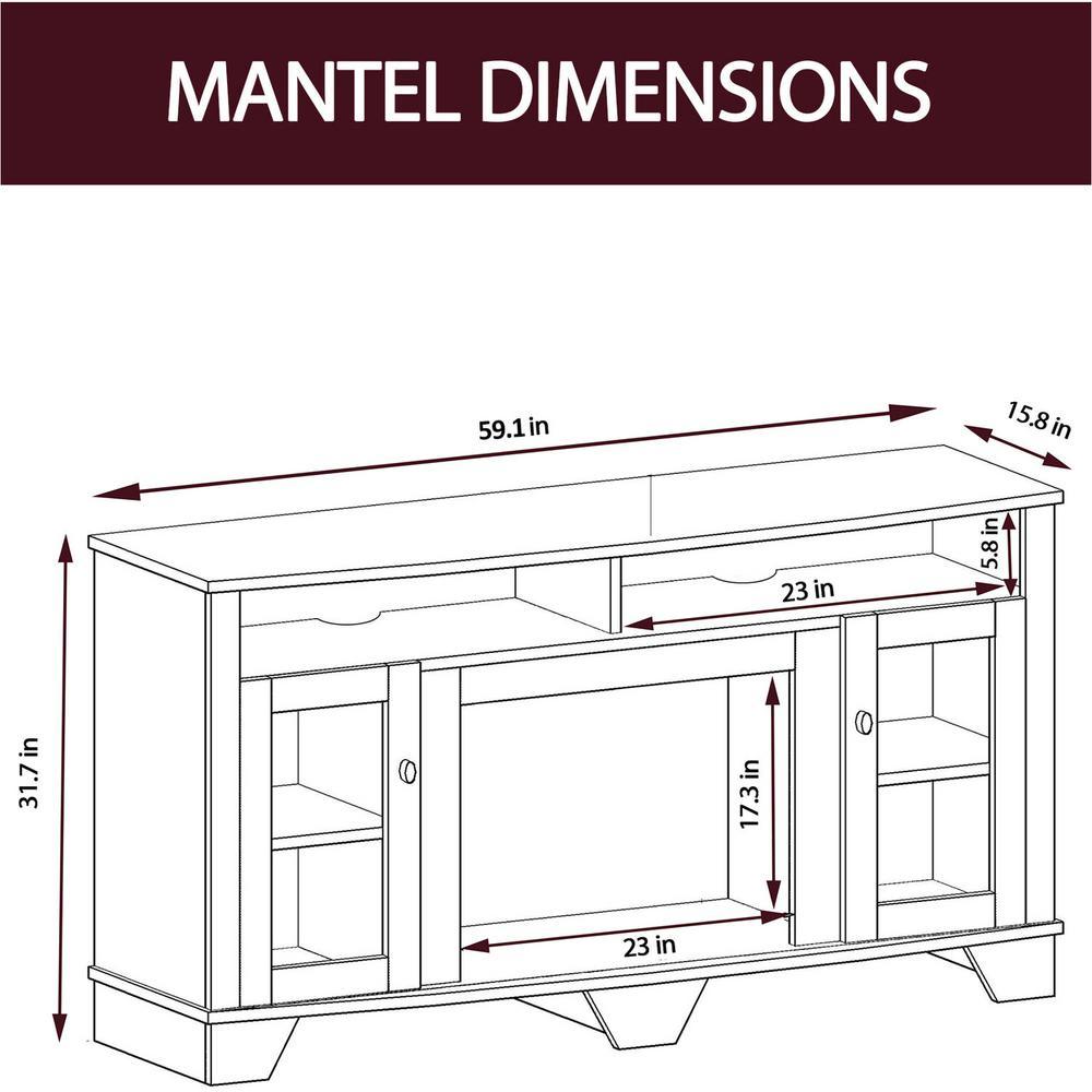 Savona 59 in. Electric Fireplace Heater TV Stand in Cherry with Enhanced Log Display and Remote - Super Arbor