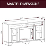 Savona 59 in. Electric Fireplace Heater TV Stand in Cherry with Enhanced Log Display and Remote - Super Arbor