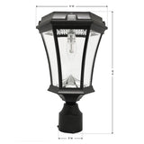 Victorian Bulb Series Single Black Integrated LED Outdoor Solar Lamp with 3-Mounting Options and GS Solar LED Light Bulb