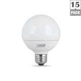 Feit Electric 40-Watt Equivalent (3000K) G25 LED Light Bulb, Warm White (15-Pack)