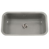 Porcela Series Undermount Porcelain Enamel Steel 31 in. Large Single Bowl Kitchen Sink in White - Super Arbor