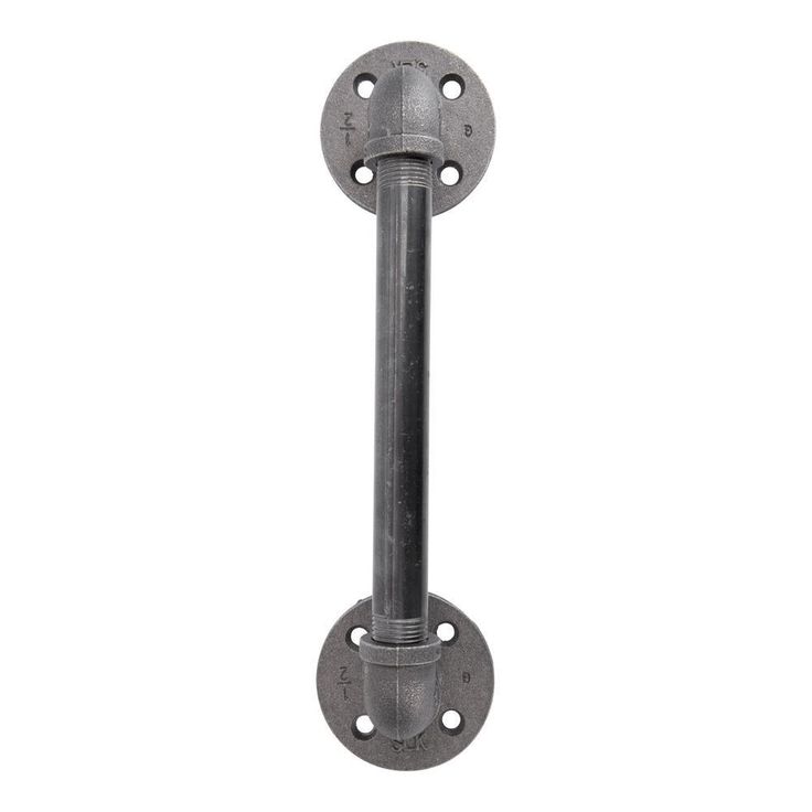 1/2 in. x 12.5 in. L Black Pipe Barn Door Handle Kit