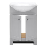 Style Selections Euro 25-in Gray Single Sink Bathroom Vanity with White Cultured Marble Top
