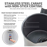 8.1 oz. White Stainless Steel Electric Milk Frother 3 in 1-Warming, Heating and Frothing, See-Through Lid Plus Whisks