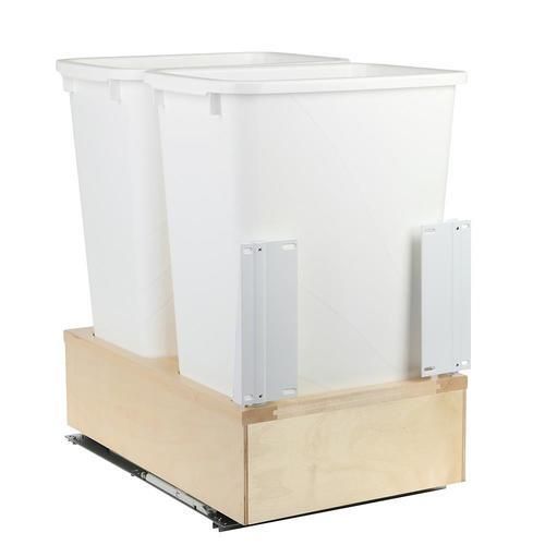 Knape & Vogt 50-Quart Plastic Pull Out Trash Can