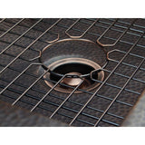 Luxury 33 in. Heavy 12-Gauge Dark Copper Single Bowl Farmhouse Kitchen Sink Flat Front Includes Grid and Flange