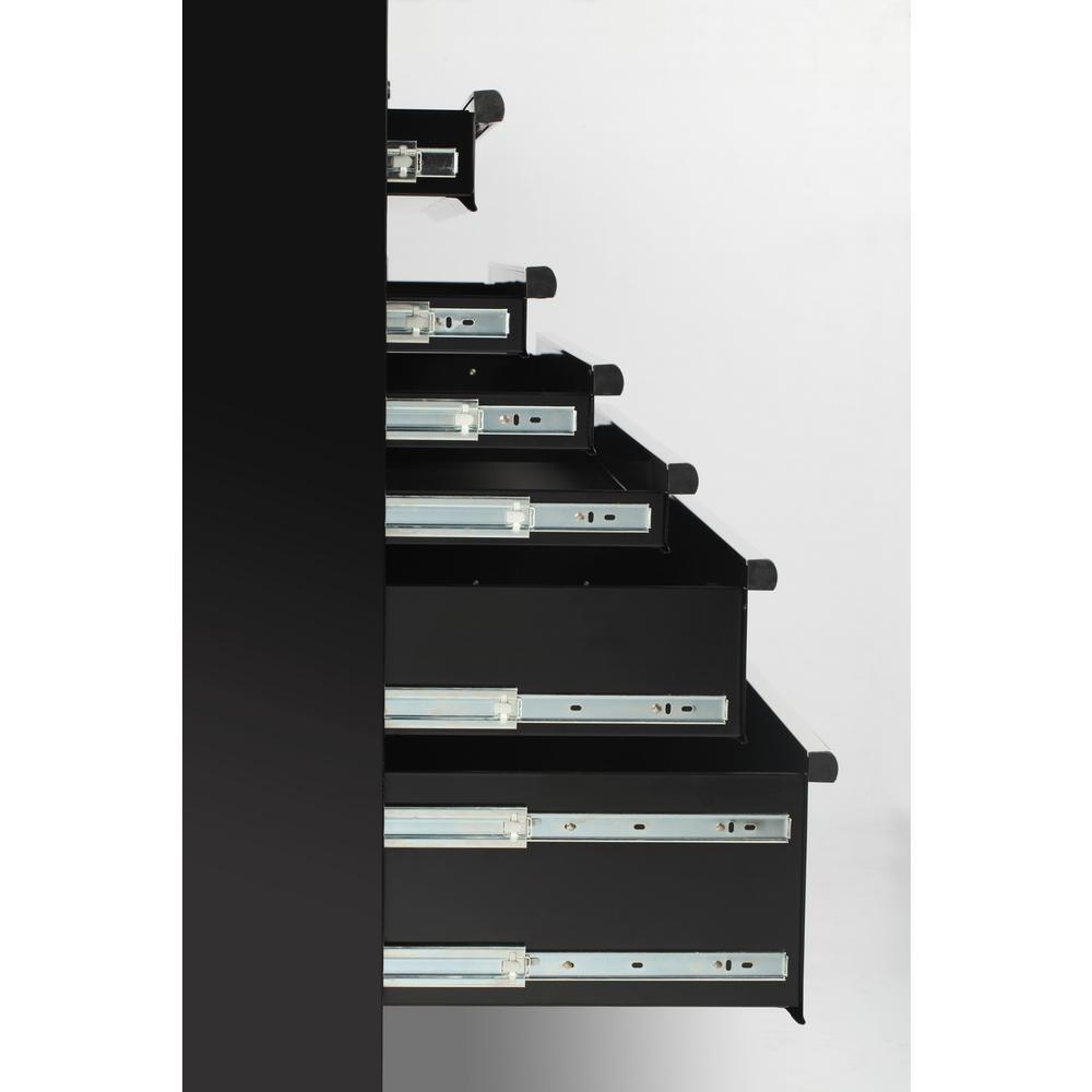 61 in. W x 18 in. D x 6-Drawer Tool Chest Rolling Cabinet in Black