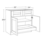 Home Decorators Collection Washington 33 in. W x 24 in. D x 34.5 in. H Assembled Plywood Base Kitchen Cabinet in Onyx with Soft Close Doors