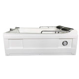 Lulu with heater 68 in. Acrylic Center Drain Corner Alcove Whirlpool Bathtub in White - Super Arbor