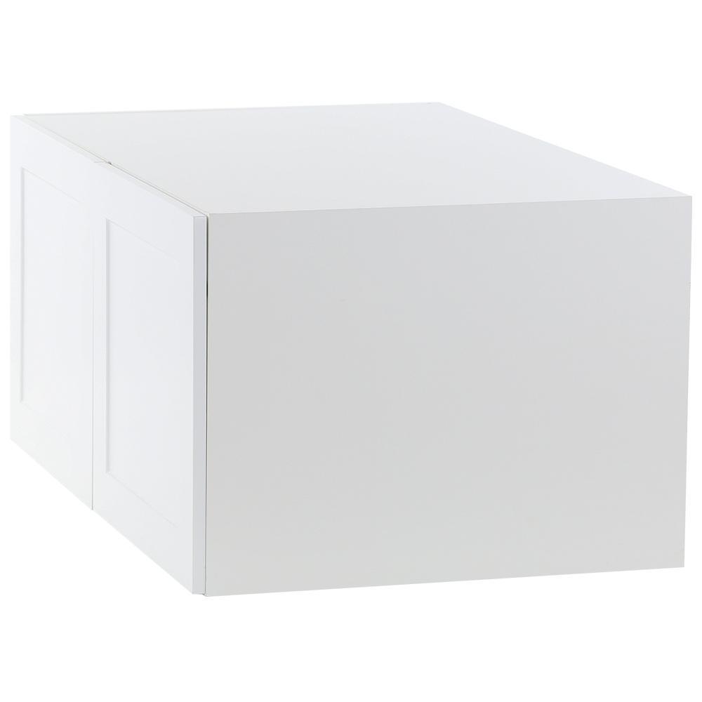 Cambridge Shaker Assembled 36x18x24.5 in. Refrigerator Wall Cabinet with 2 Soft Close Doors in White - Super Arbor
