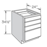 allen + roth Aveley 18-in W x 34.5-in H x 24-in D Linen Maple Drawer Base Semi-Custom Cabinet