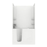 Rampart Nova Heated 5 ft. Walk-in Whirlpool and Air Bathtub with 6 in. Tile Easy Up Adhesive Wall Surround in White - Super Arbor