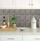 InHome Restored Tile Silver Peel & Stick Backsplash Tiles